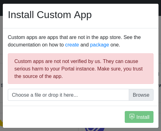 Install Custom App