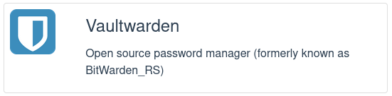 VaultWarden App Store entry