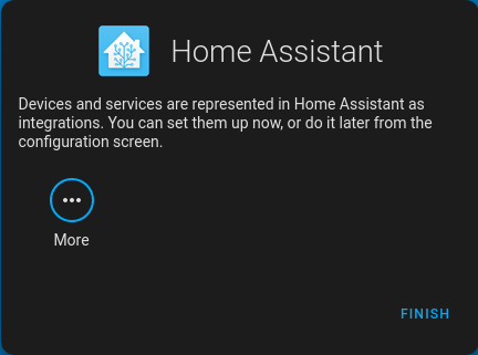 Screenshot of the Home-Assistant device selection view